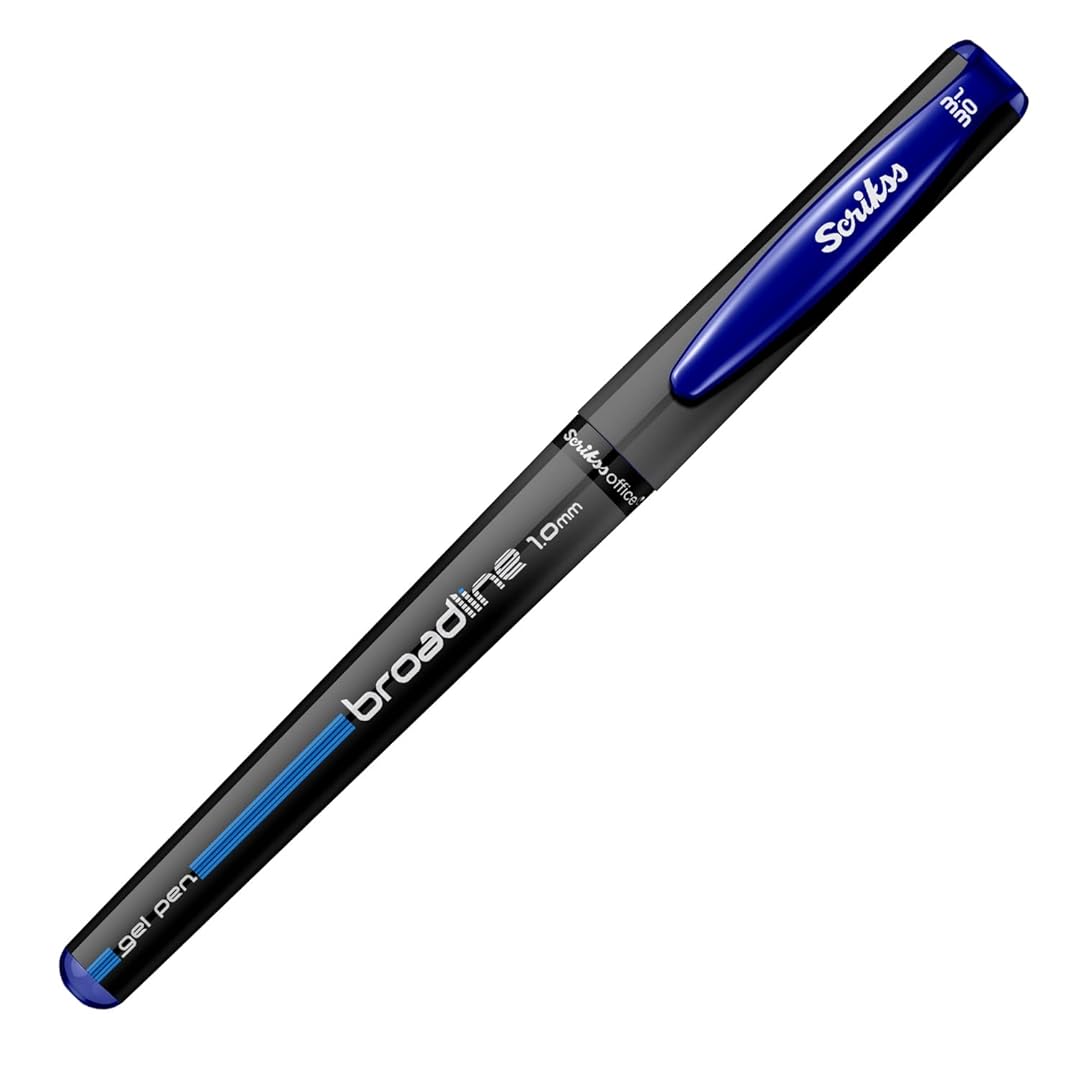 Scrikss | Office Broadline | 0.1mm | Gel Pen | Blue | Pack Of 12 Scrikss